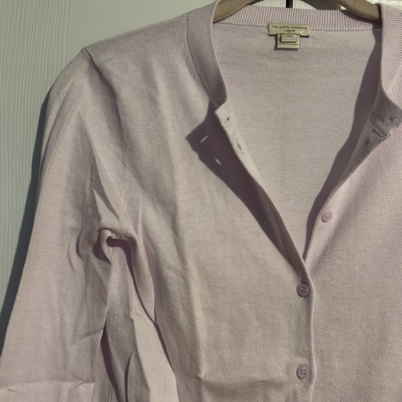 J CREW the caryn cardigan long sleeve in lavender 100% cotton  size XXS NWOT - Picture 3 of 7